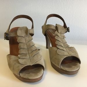 Paul Green Gray Suede Heels, 5.5 Austria (7.5 US)